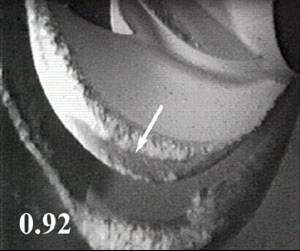 Cavitation damage Cavitation damage