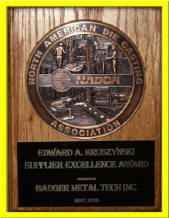 Badger Metal receives the prestigious Supplier Excellence Award